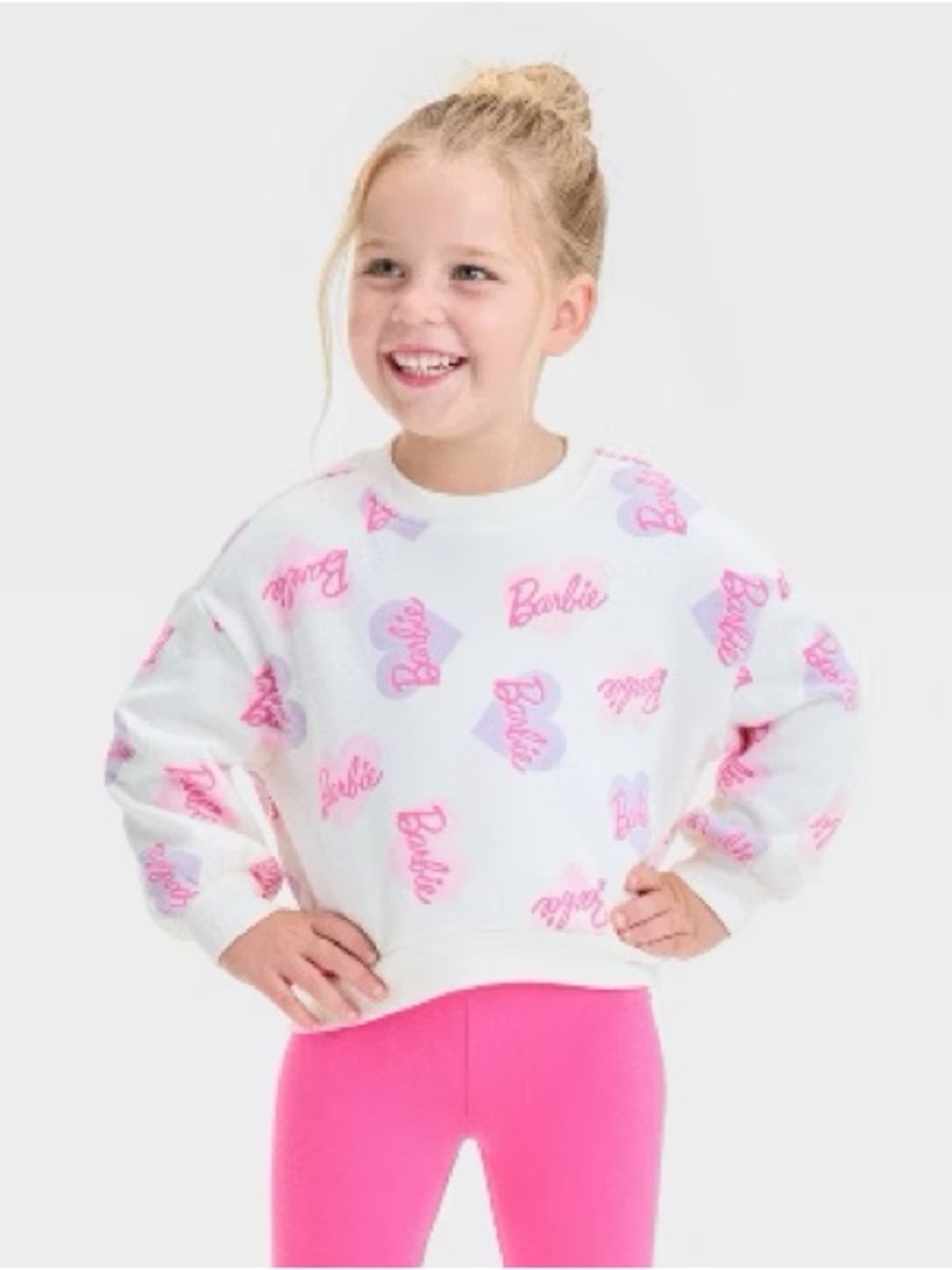 Barbie Pink Purple Heart Logo Sweatshirt from Target 2T